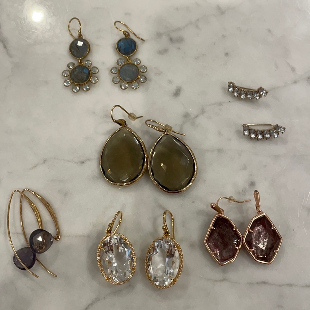 Six pairs (Bundle) of gem stone earrings